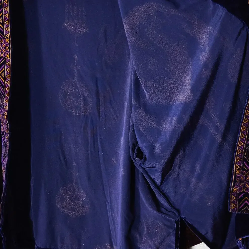 Chico’s Women’s Kimono L/XL Boho Luxe Velvet Burnout Eclectic Grandmacore Global - Picture 6 of 8